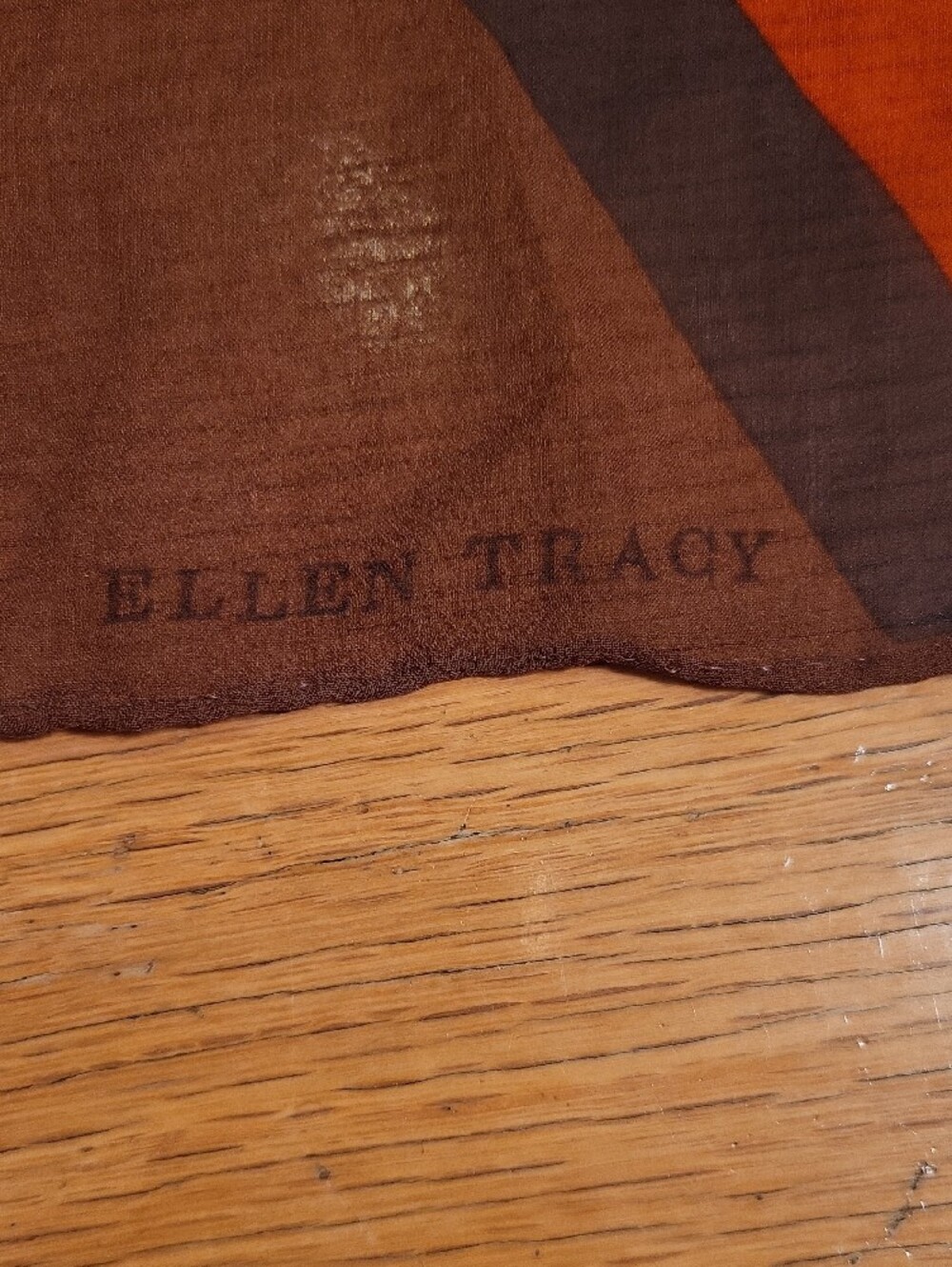 Ellen Tracy Bold Geometric Maxi Skirt in Navy, Orange & Mustard - Picture 2 of 6